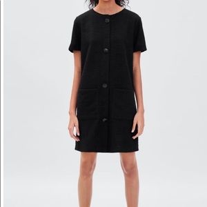 ZARA Tweed Dress with Buttons NWT